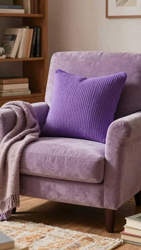 12 Purple Pillow Ideas From Lavender to Plum for Every Palette - 9. Cozy Knit Accents 1