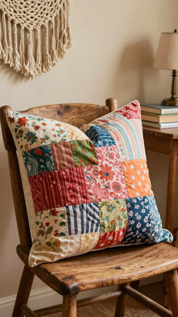 12 Quilted Pillow Ideas for a Textured Patchwork-Inspired Home Detail - 1. Bold Patchwork Pillows 1