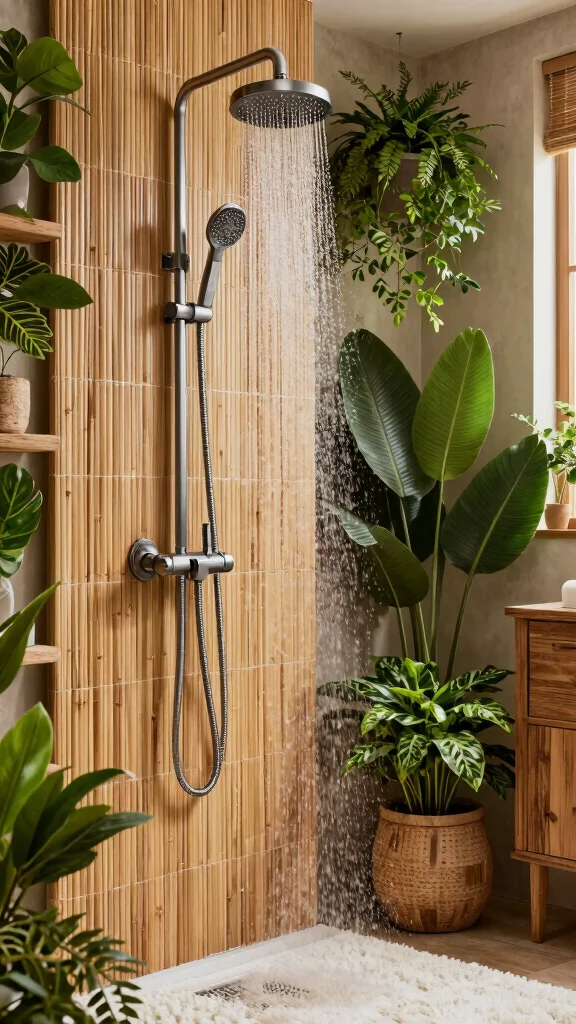 12 Rainfall Shower Head Ideas for a Luxurious Immersive Shower - 1. Eco-Friendly Materials 1