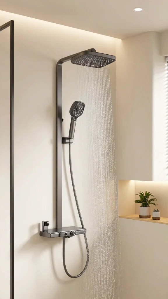 12 Rainfall Shower Head Ideas for a Luxurious Immersive Shower - 2. Smart Shower Technology 1