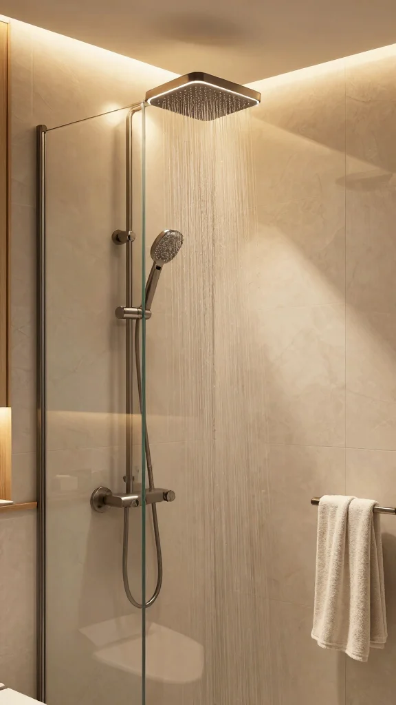 12 Rainfall Shower Head Ideas for a Luxurious Immersive Shower - 8. Shower Head with Integrated Lighting 1