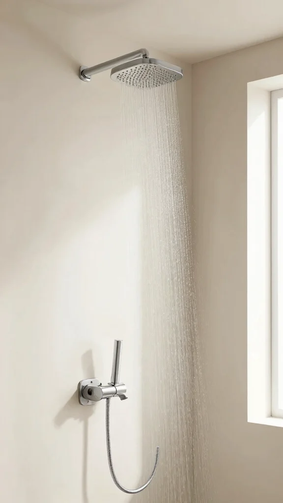 12 Rainfall Shower Head With Handheld Ideas for a Complete Shower System - 7. Minimalist Designs for Modern Appeal 1