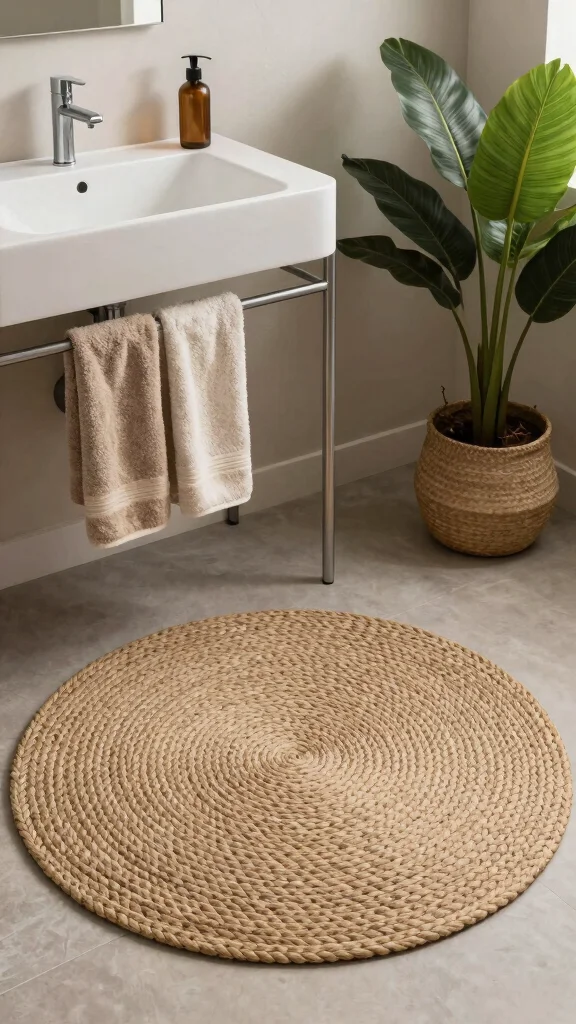 12 Round Bathroom Rug Ideas for a Soft Sculptural Floor Detail - 8. Braided Round Rugs 1