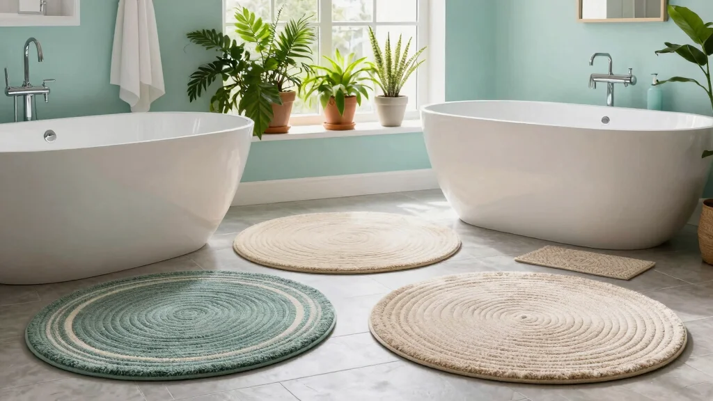 12 Round Bathroom Rug Ideas for a Soft Sculptural Floor Detail