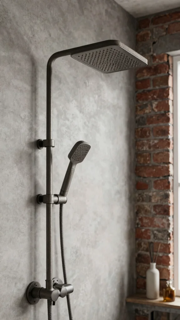 12 Square Shower Head Ideas for a Geometric Modern Bathroom Look - 11. Industrial Square Shower Head 1