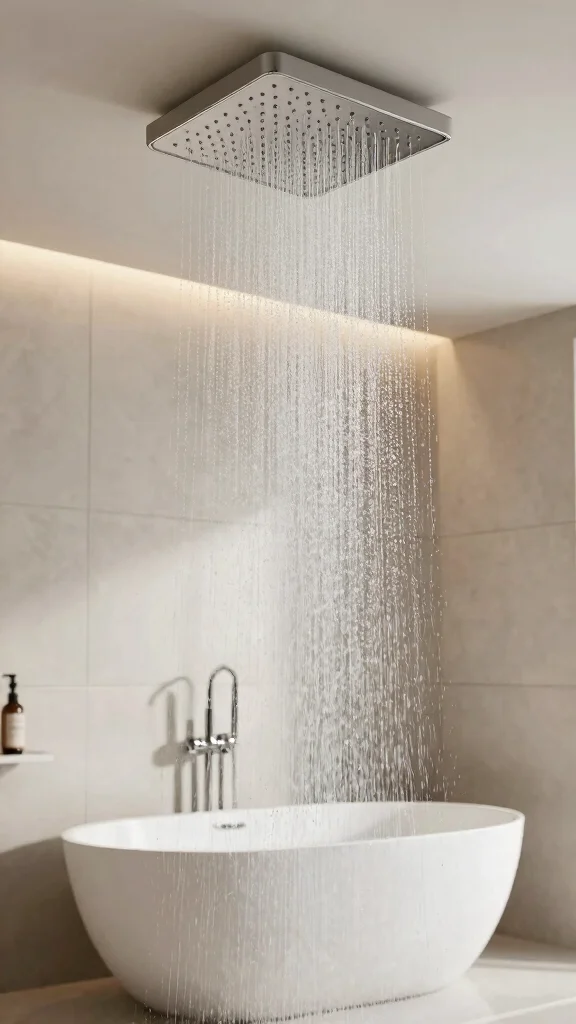 12 Square Shower Head Ideas for a Geometric Modern Bathroom Look - 3. Rainfall Square Shower Head 1