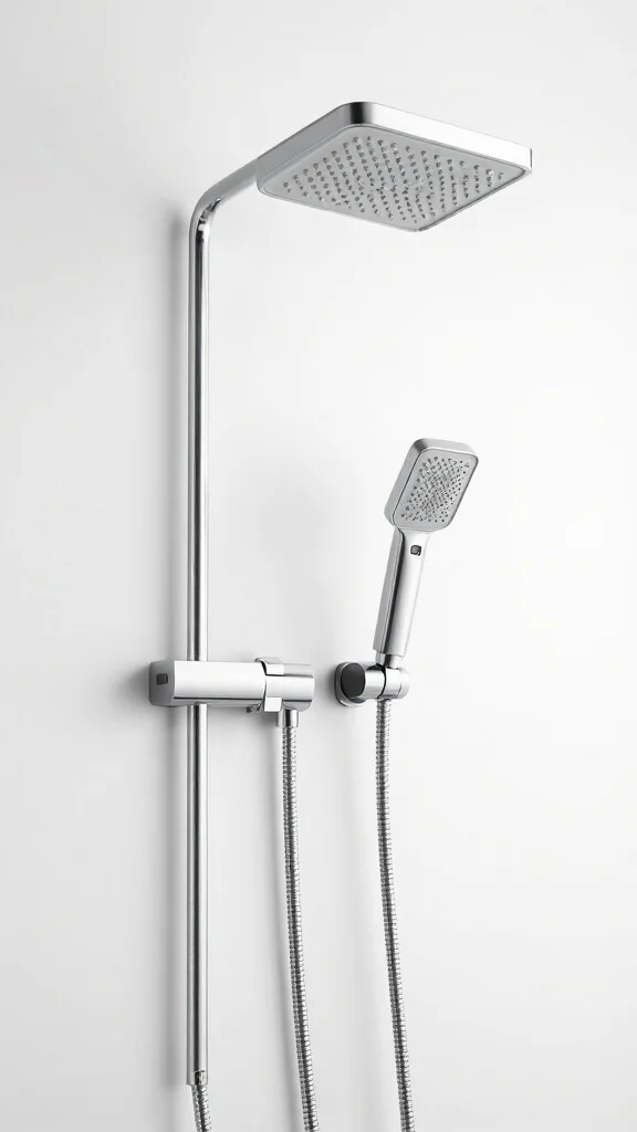 12 Square Shower Head Ideas for a Geometric Modern Bathroom Look - 8. Dual Function Square Shower Head 1