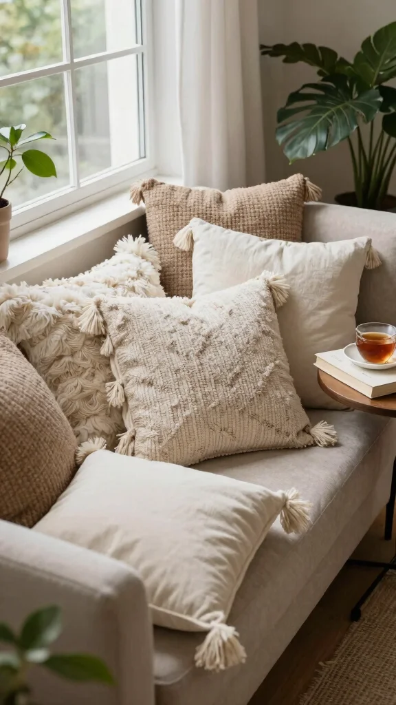 12 Tassel Pillow Ideas for a Playful Decorative Finishing Touch - 4. Layered Textures 1
