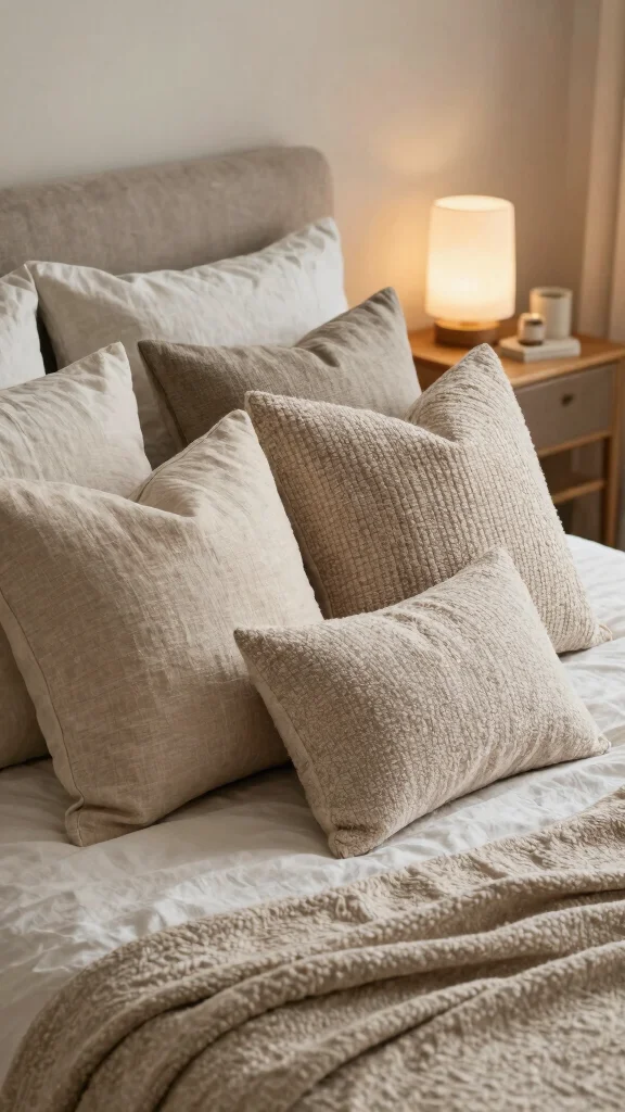 12 Textured Pillow Ideas for Depth, Warmth, and Tactile Interest - 11. Textured Throw Pillows 1