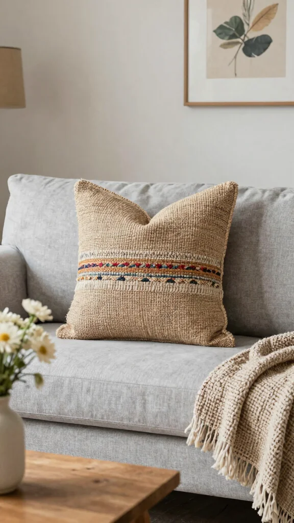 12 Textured Pillow Ideas for Depth, Warmth, and Tactile Interest - 2. Woven Textured Pillows 1