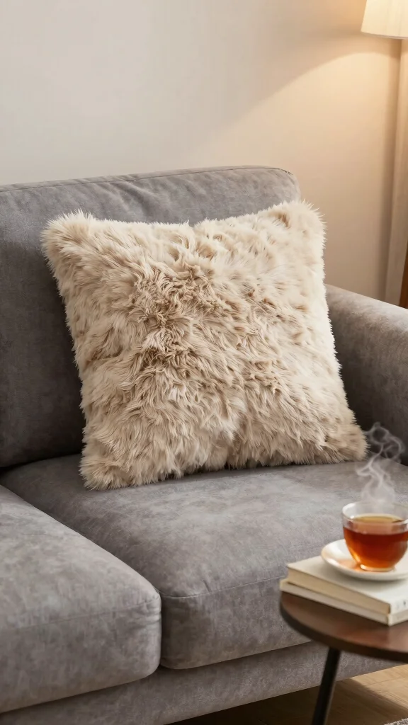 12 Textured Pillow Ideas for Depth, Warmth, and Tactile Interest - 5. Faux Fur Pillows 1