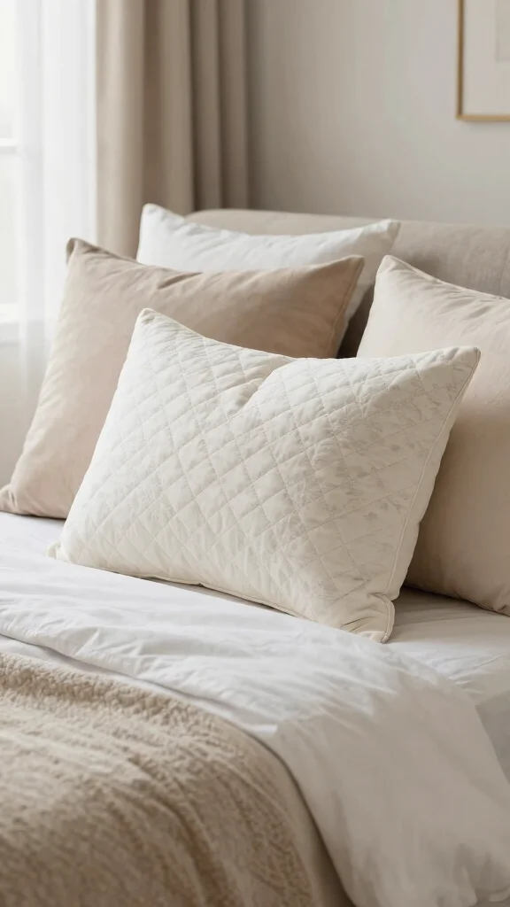 12 Textured Pillow Ideas for Depth, Warmth, and Tactile Interest - 7. Quilted and Tufted Pillows 1