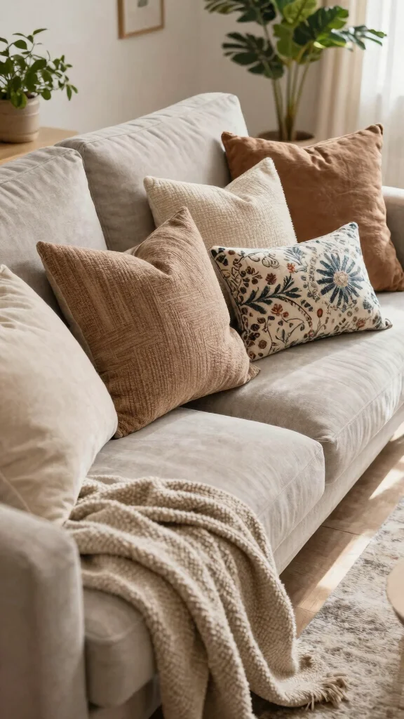 12 Textured Pillow Ideas for Depth, Warmth, and Tactile Interest - 9. Layered Pillow Combinations 1