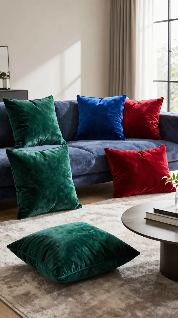 12 Velvet Cushion Ideas for a Luxe Rich Texture on Any Sofa or Bed - 1. Jewel Toned Elegance 1