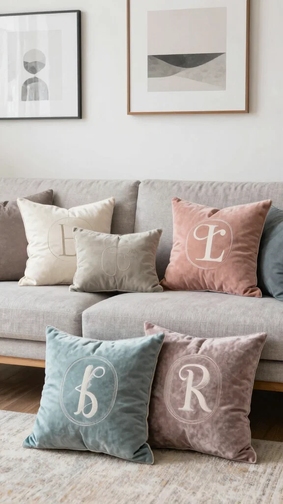 12 Velvet Cushion Ideas for a Luxe Rich Texture on Any Sofa or Bed - 11. Personalized Touch 1