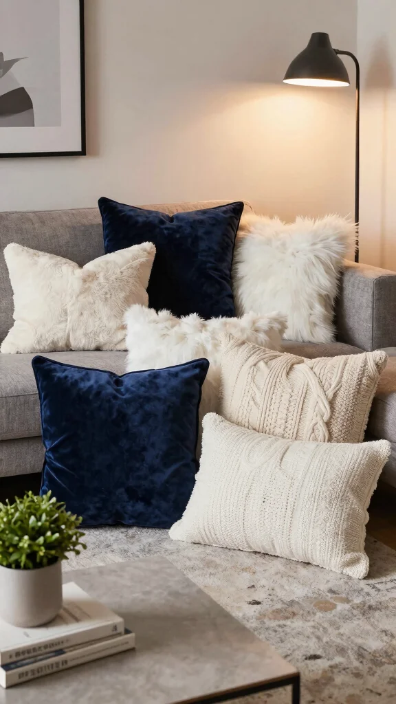 12 Velvet Cushion Ideas for a Luxe Rich Texture on Any Sofa or Bed - 3. Layered Textures 1