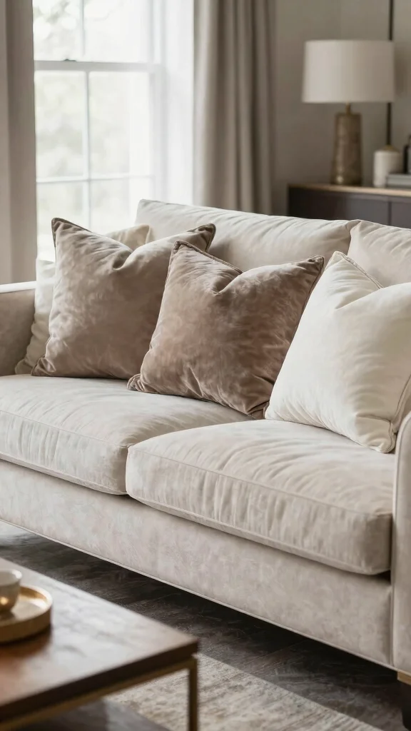 12 Velvet Cushion Ideas for a Luxe Rich Texture on Any Sofa or Bed - 9. Chic Neutrals 1