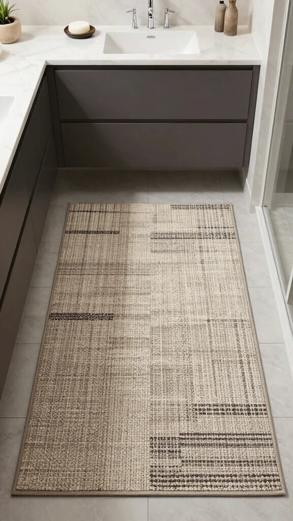 12 Washable Bathroom Rug Ideas That Stay Fresh and Look Great - 11. Textured Rugs for Visual Interest 1