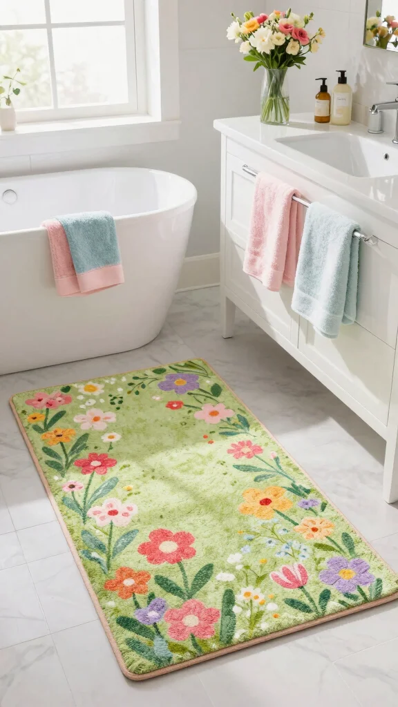 12 Washable Bathroom Rug Ideas That Stay Fresh and Look Great - 12. Seasonal Rugs for Changing Styles 1
