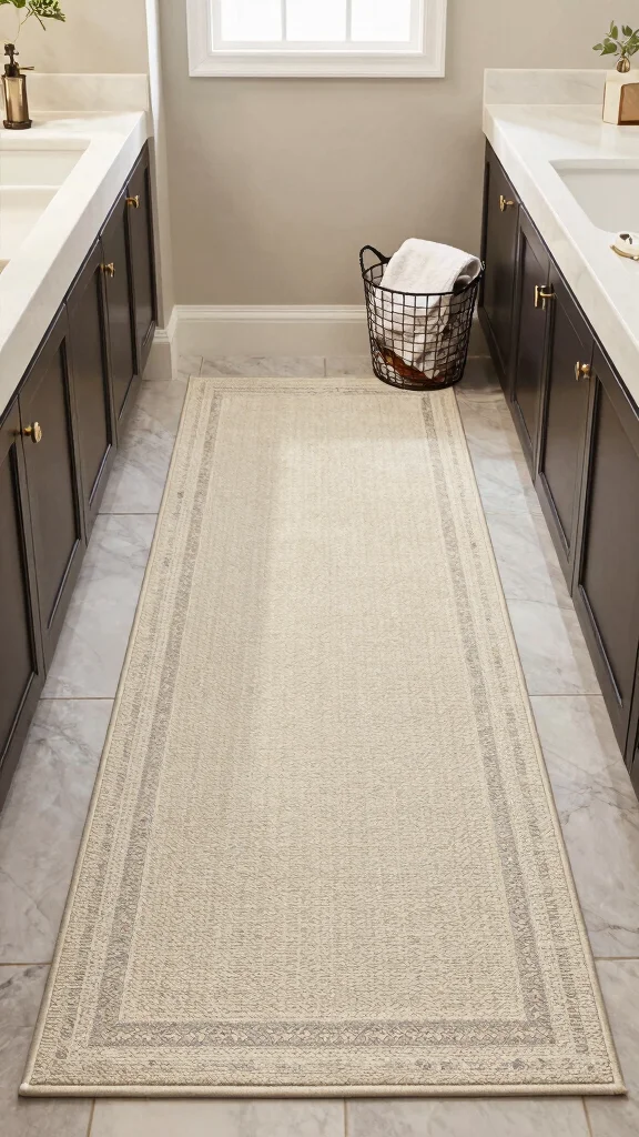 12 Washable Bathroom Rug Ideas That Stay Fresh and Look Great - 7. Runners for Long Spaces 1