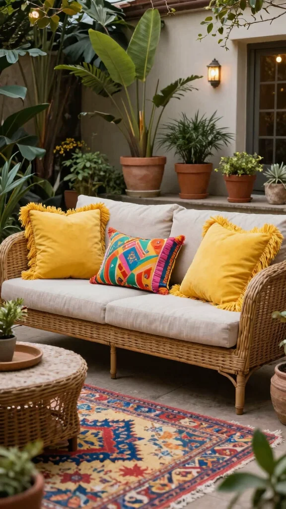 12 Yellow Pillow Ideas for a Sunny Cheerful Pop of Color - 3. Bohemian Fringe Details 1