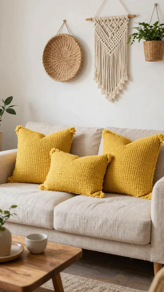 12 Yellow Pillow Ideas for a Sunny Cheerful Pop of Color - 9. Handwoven Textiles 1