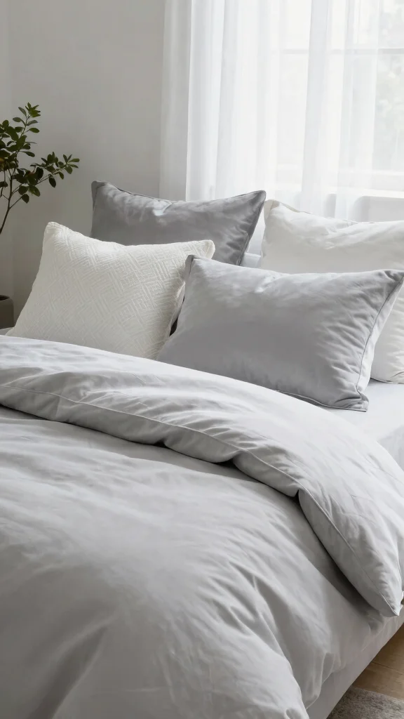 13 Bed Pillow Arrangement Ideas From Minimal to Lush - 1. Monochromatic Minimalism 1