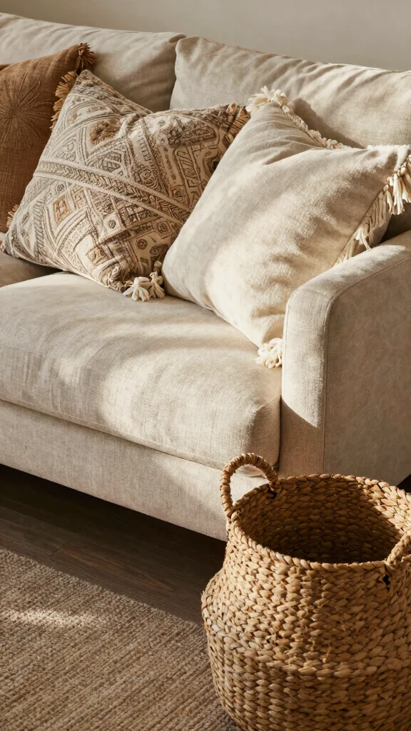 13 Couch Pillow Arrangement Ideas That Look Curated and Effortless - 11. Boho Chic Layers 1