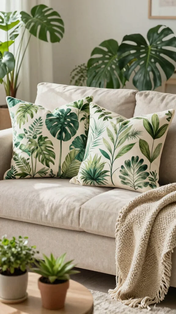 13 Couch Pillow Arrangement Ideas That Look Curated and Effortless - 3. Nature-Inspired Elements 1