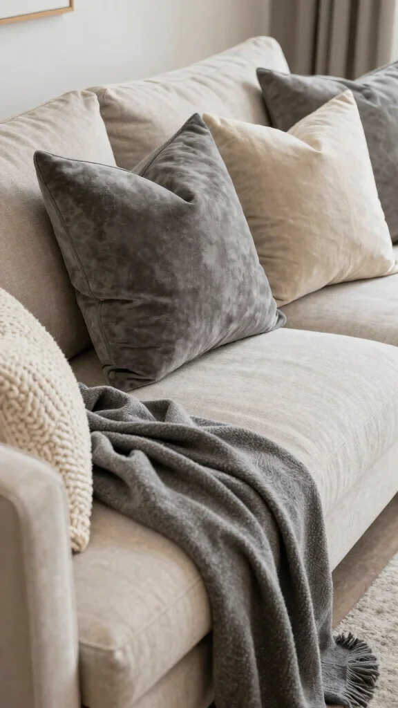 13 Couch Pillow Arrangement Ideas That Look Curated and Effortless - 5. Monochromatic Magic 1