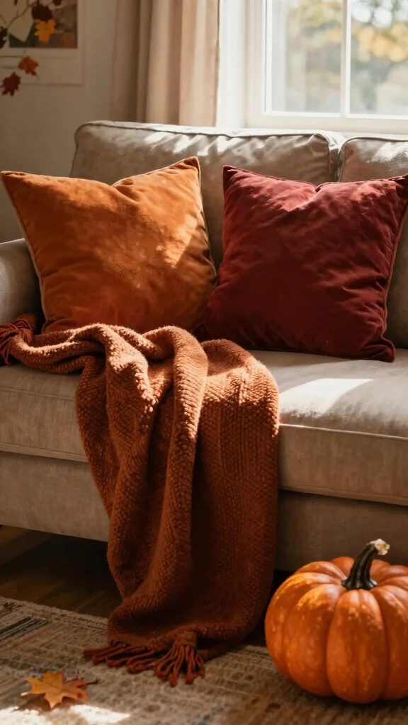13 Couch Pillow Arrangement Ideas That Look Curated and Effortless - 7. Seasonal Changes 1