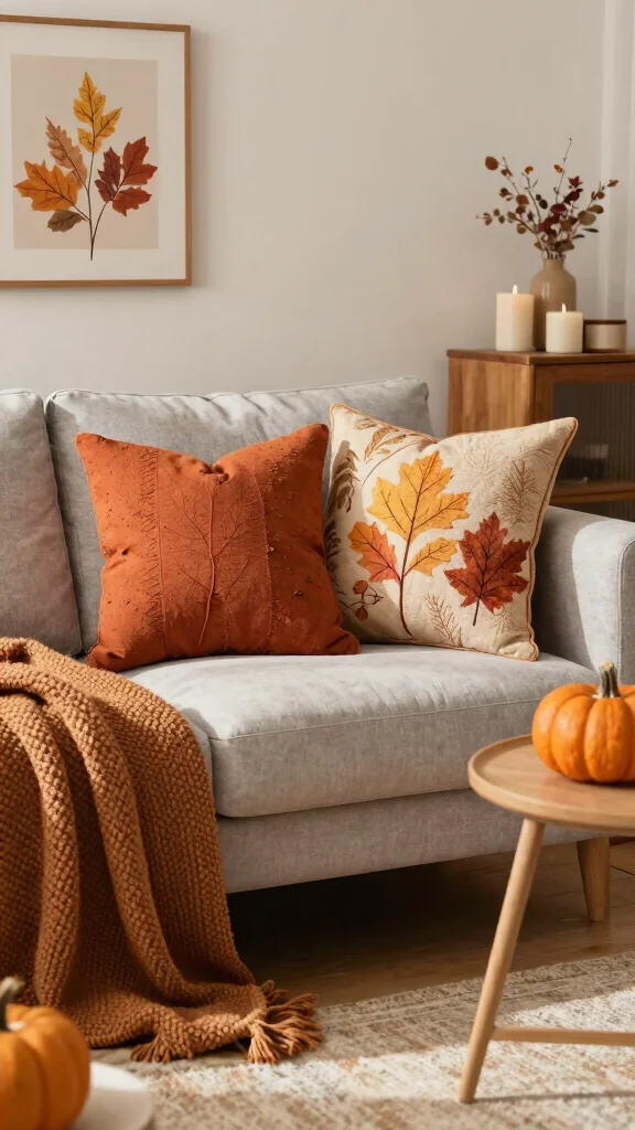 13 Living Room Pillow Ideas for Color, Texture, and Personality - 11. Seasonal Swaps 1