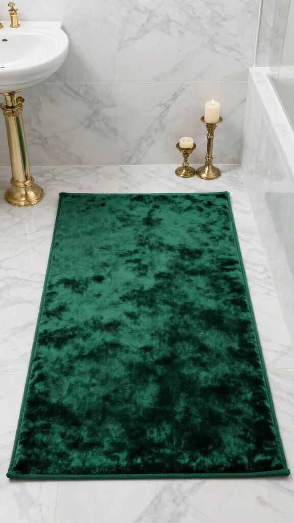 13 Non-Slip Bathroom Rug Ideas for Safety and Style on Any Floor - 11. Elegant Velvet Rugs 1