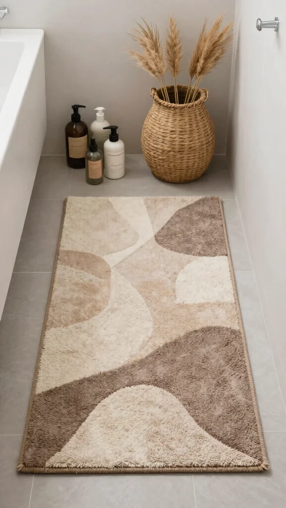 13 Non-Slip Bathroom Rug Ideas for Safety and Style on Any Floor - 12. Recycled Material Rugs 1