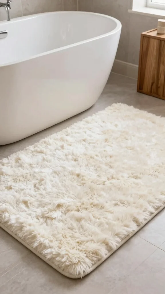 13 Non-Slip Bathroom Rug Ideas for Safety and Style on Any Floor - 13. Soft Plush Shag Rugs 1