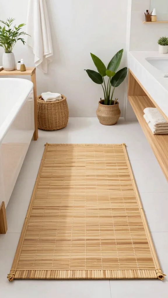 13 Non-Slip Bathroom Rug Ideas for Safety and Style on Any Floor - 5. Eco-Friendly Bamboo Rugs 1