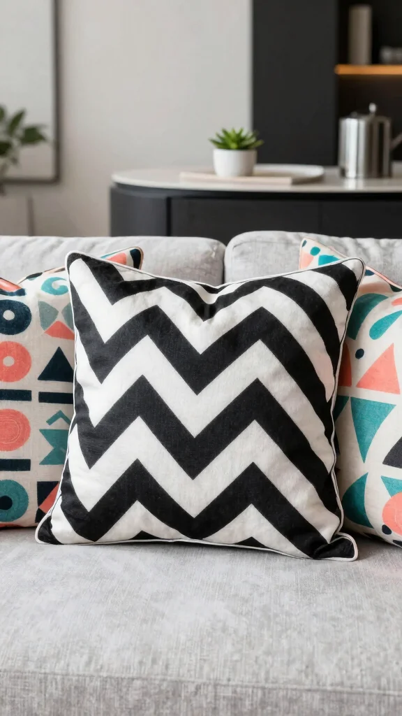 13 Patterned Pillow Ideas for a Bold Eye-Catching Couch or Bed Display - 1. Bold Geometric Patterns 1