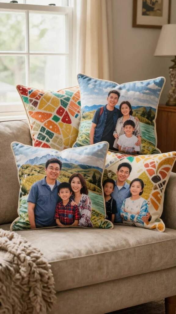 13 Patterned Pillow Ideas for a Bold Eye-Catching Couch or Bed Display - 13. Personalized Photo Pillows 1