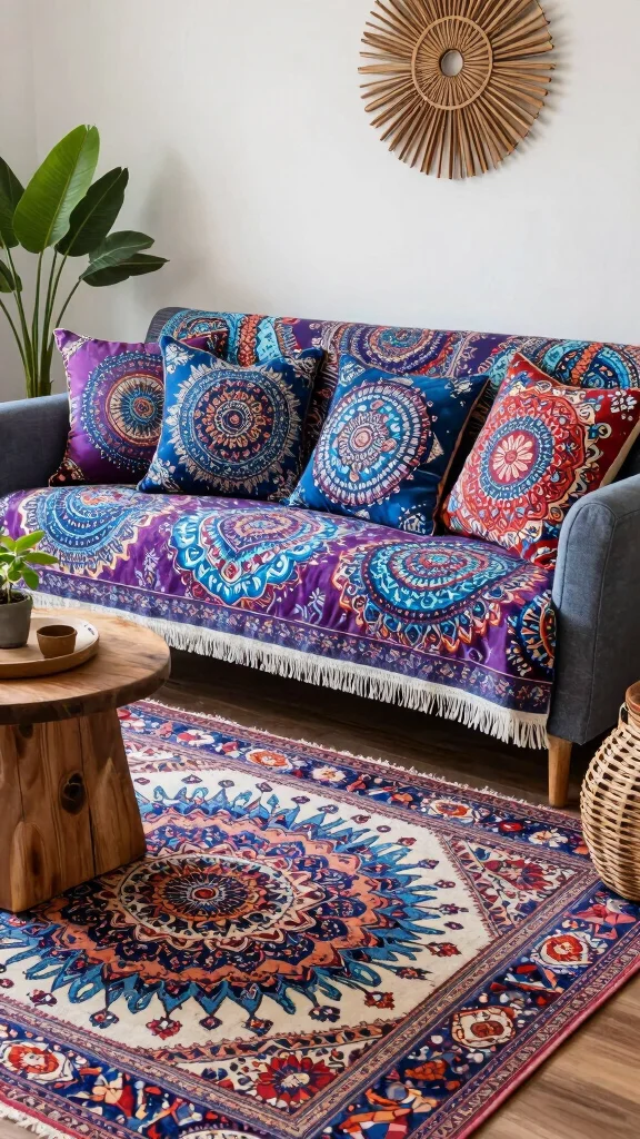 13 Patterned Pillow Ideas for a Bold Eye-Catching Couch or Bed Display - 5. Bohemian Mandala Patterns 1
