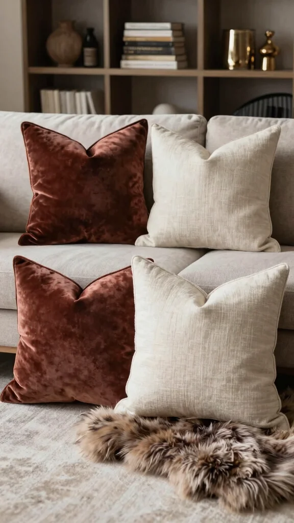 13 Patterned Pillow Ideas for a Bold Eye-Catching Couch or Bed Display - 8. Rich Textures and Layered Patterns 1