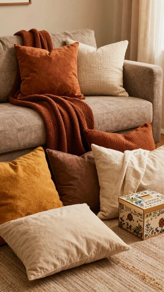 13 Pillow and Throw Combo Ideas for a Cozy Cohesive Living Space - 13. Seasonal Swaps 1