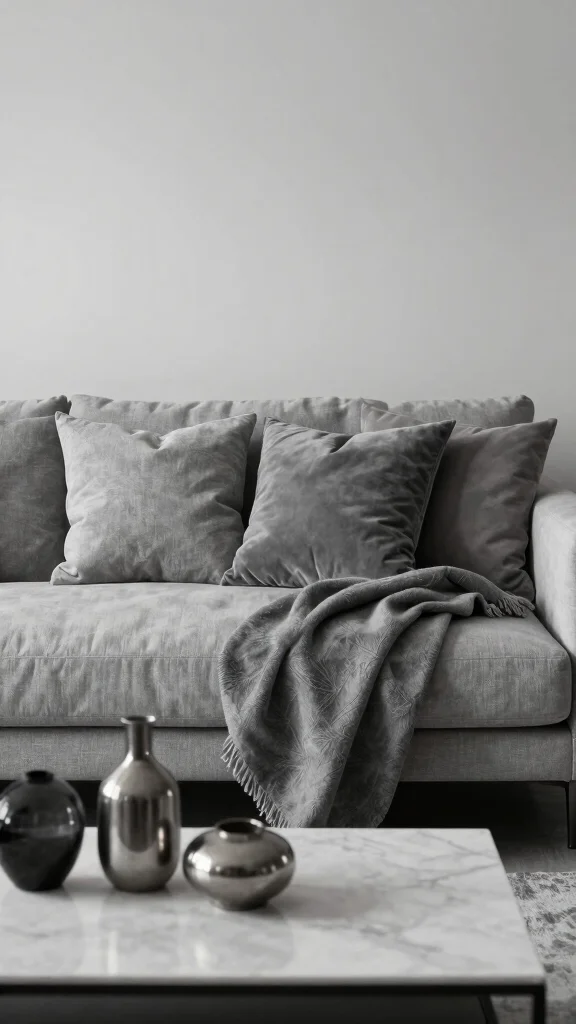 13 Pillow and Throw Combo Ideas for a Cozy Cohesive Living Space - 3. Monochrome Magic 1