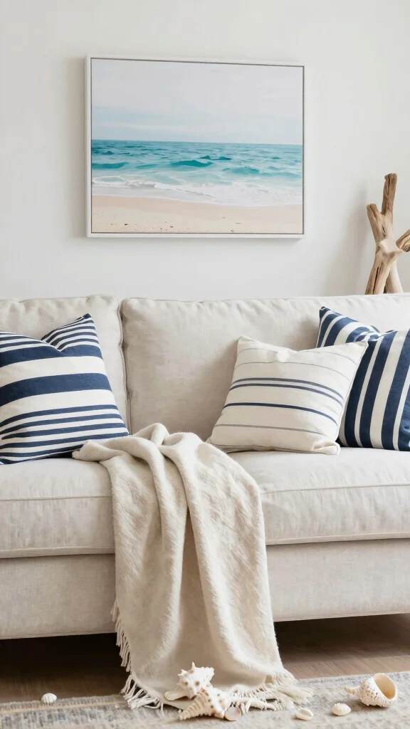13 Pillow and Throw Combo Ideas for a Cozy Cohesive Living Space - 7. Nautical Inspiration 1