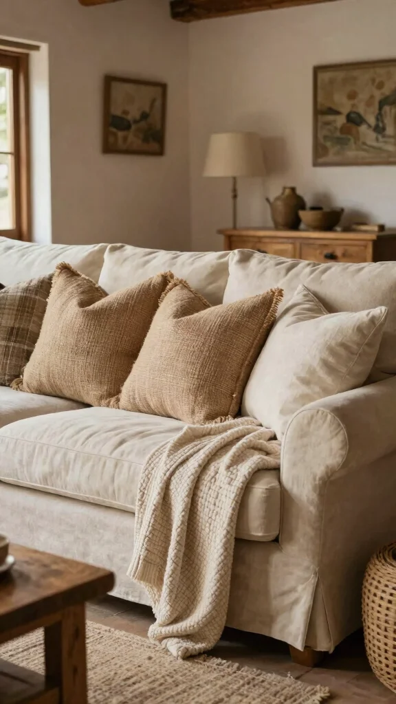 13 Pillow and Throw Combo Ideas for a Cozy Cohesive Living Space - 9. Rustic Charm 1