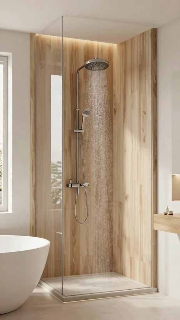 13 Rain Shower Head Ideas for a Spa-Like Rainfall Experience at Home - 13. Freestanding Fun – Freestanding Rain Shower Heads 1