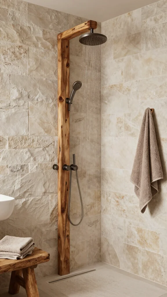 13 Rain Shower Head Ideas for a Spa-Like Rainfall Experience at Home - 2. Nature’s Touch – Wooden Rain Shower Heads 1