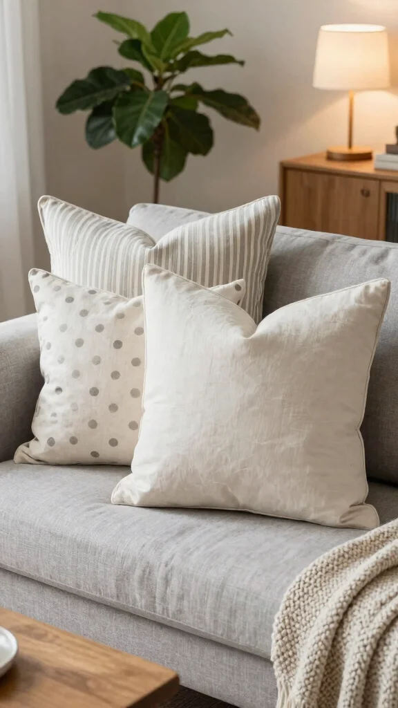 14 Couch Pillow Ideas for a Styled Comfortable Living Room - 1. Organic Cotton Pillows 1