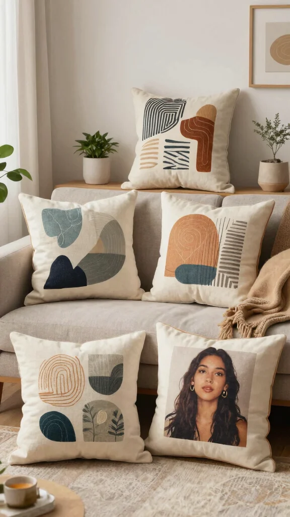 14 Couch Pillow Ideas for a Styled Comfortable Living Room - 12. Customizable Pillow Covers 1