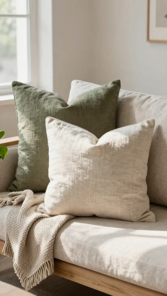 14 Decorative Pillow Ideas for Every Style Room and Color Palette - 1. Sustainable Linen Lovelies 1