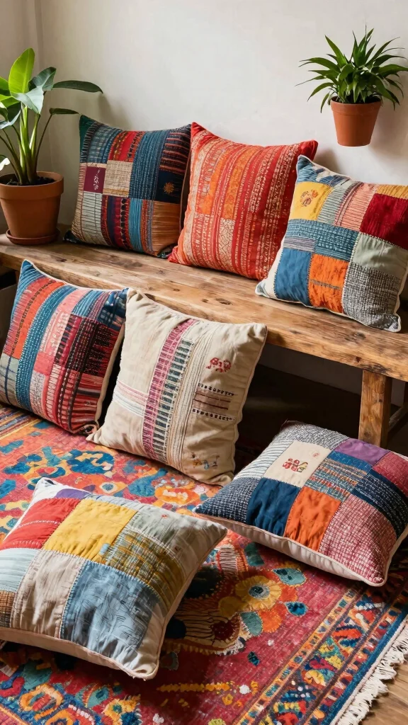 14 Decorative Pillow Ideas for Every Style Room and Color Palette - 5. Upcycled Materials Charm 1